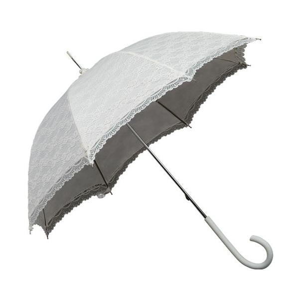 Balts Ambiance Falconetti Viktorijas laikmeta mežģīņu lietussargs, ⌀ 85 cm