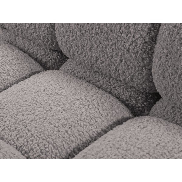 Gaiši pelēka modulārā dīvāna daļa no buklē auduma (ar labo stūri) Bellis – Micadoni Home-image-1