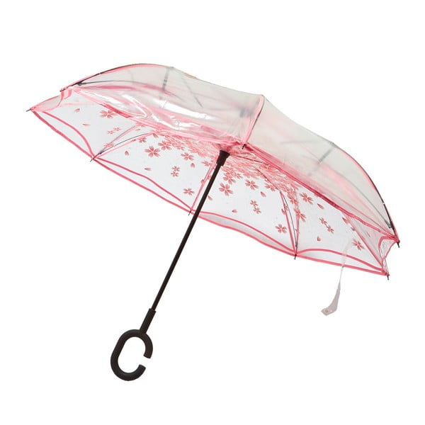 Caurspīdīgs lietussargs ar rozā detaļām Spring Blossom, ⌀ 110 cm