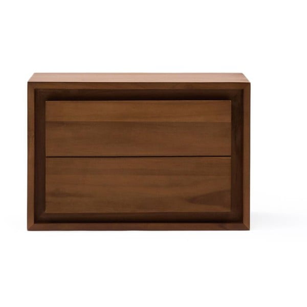 Tumši brūns tīkkoka masīvkoka piekarams skapītis zem izlietnes 60x40 cm Kenta – Kave Home