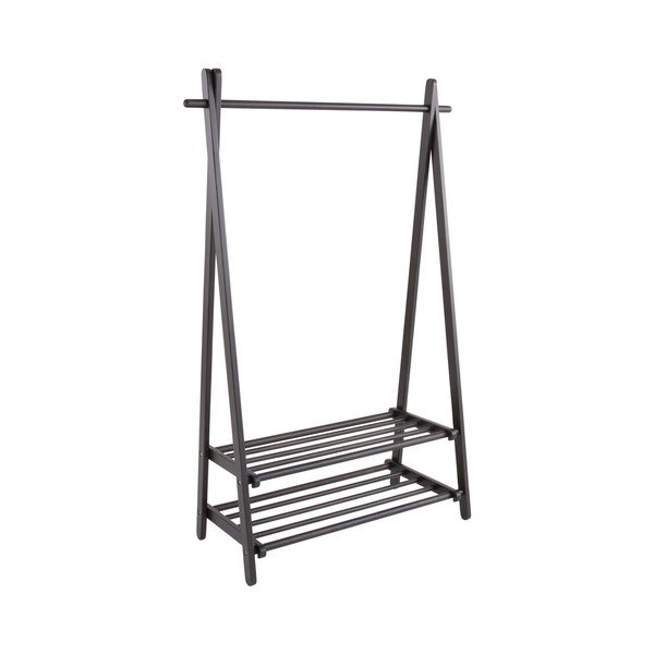Melns priedes masīvkoka drēbju pakaramais statīvs 100x150x41 cm Cole – Jotex-image-2