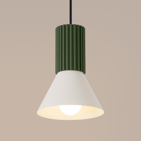 Zaļa metāla piekaramā lampa ø 14 cm Niru – Sollux-image-2