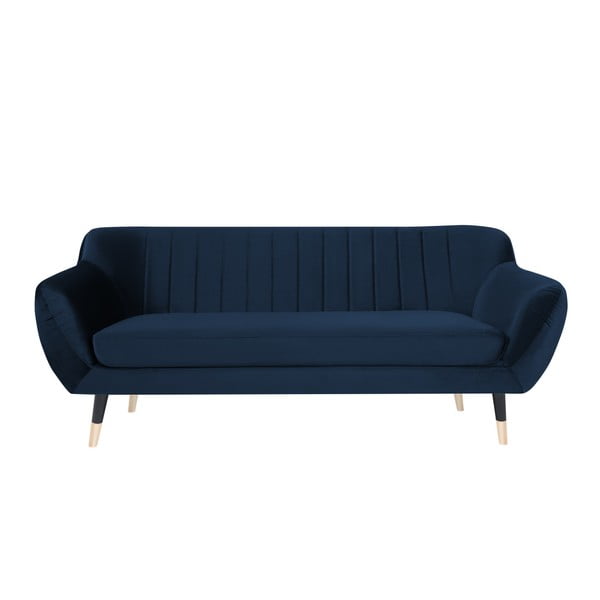 Tumši zils dīvāns ar melnām kājām Mazzini Sofas Benito, 188 cm