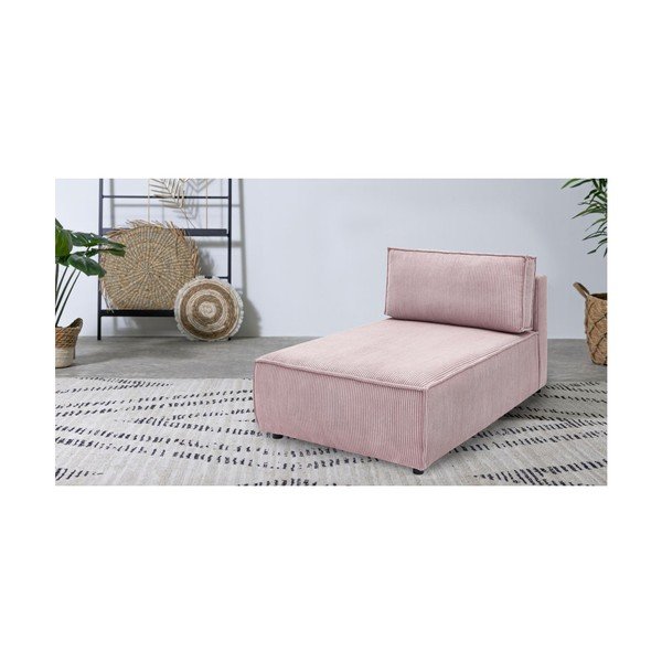 Gaiši rozā velveta modulārais dīvāns (ar maināmu stūri) Nihad modular – Bobochic Paris-image-1