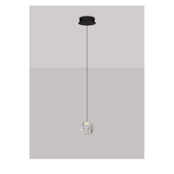 Matēti melna metāla LED piekaramā lampa ar regulējamu spilgtumu ar akrila stikla abažūru ø 10 cm Ifos – Nova Luce-image-3