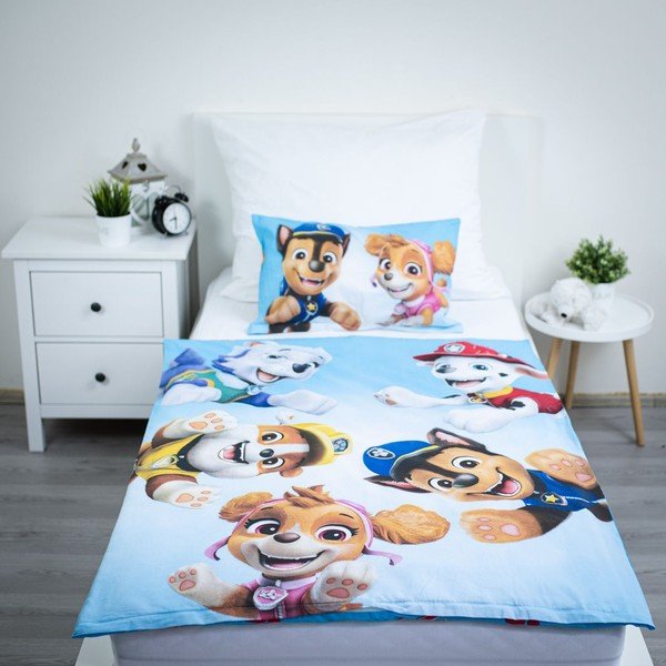 Kokvilnas bērnu gultas veļa bērnu gultiņai 100x135 cm Paw Patrol – Jerry Fabrics-image-1