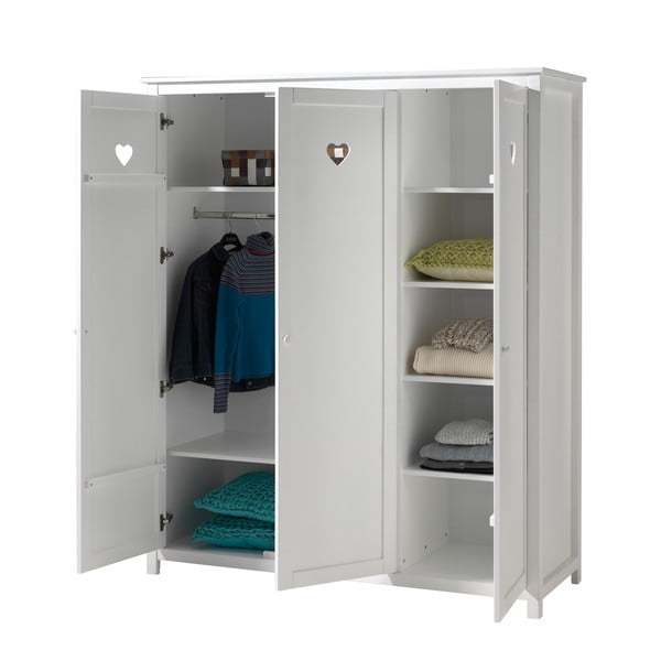Balts bērnu drēbju skapis 159x191x57 cm Amori – Vipack-image-2