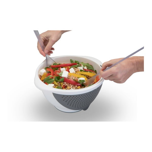 Balta bļoda ar sietu 2in1 Metaltex, Ø 28 cm-image-2