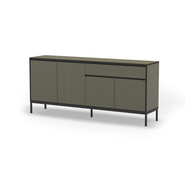 Tumši zaļa zema kumode 180x80 cm Lorenza – Marckeric-image-2