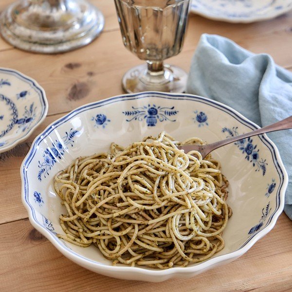 Zils/bēšs servēšanas akmensmasas šķīvis ø 23 cm Vila – Costa Nova-image-1