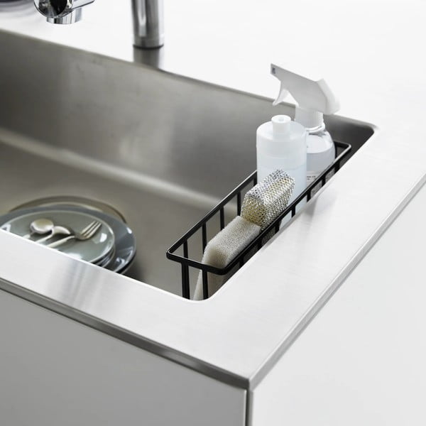 Melns metāla mazgāšanas līdzekļu turētājs ar uzstādīšanu bez urbšanas Film Hook – YAMAZAKI-image-3