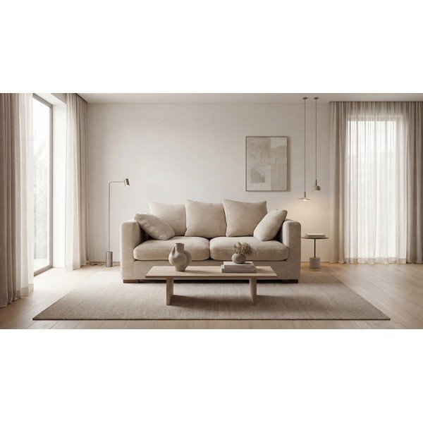 Bēšs velveta dīvāns 175 cm Comfy – Scandic-image-1
