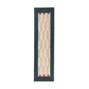Dabīga toņa/zilganzaļš ar rokām darināts vilnas celiņa paklājs 60x230 cm Apex Border Wool – Flair Rugs