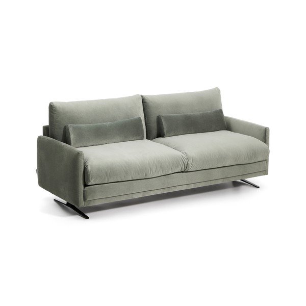 Zaļš samta dīvāns 210 cm Veliro – Kave Home-image-2