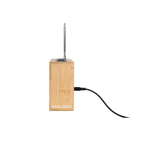 Bambusa modinātājs ar radio Karlsson Retro-image-4
