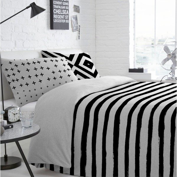 Kokvilnas segas pārvalks Blanc Stripes, 200 x 200 cm-image-4