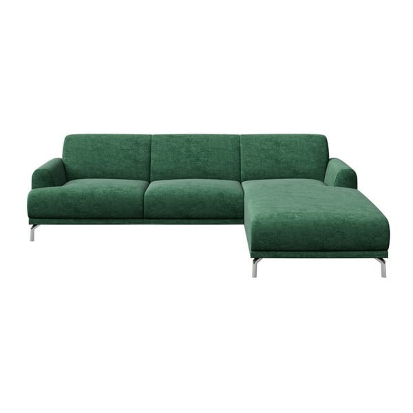 Zaļš stūra dīvāns MESONICA Puzo, labais stūris