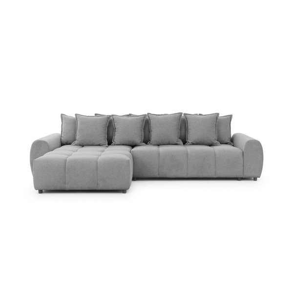 Pelēks stūra dīvāns (ar kreiso stūri/ar zvilni) Albane  – Ropez