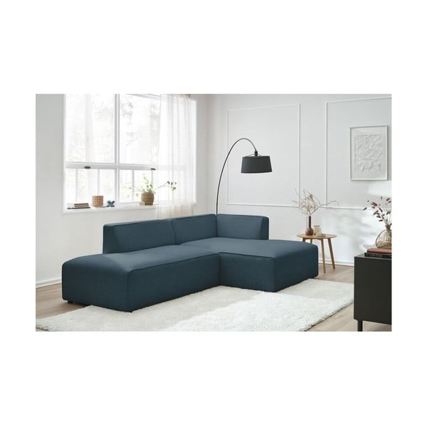Tumši zils modulārais stūra dīvāns (ar labo stūri/L veida) Megeve – Bobochic Paris-image-4