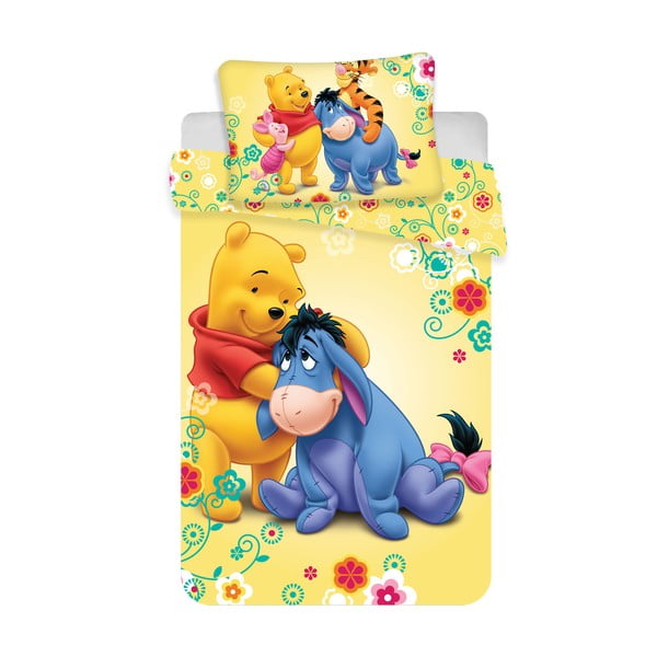 Kokvilnas bērnu gultas veļa 100x135 cm Winnie-the-Pooh – Jerry Fabrics