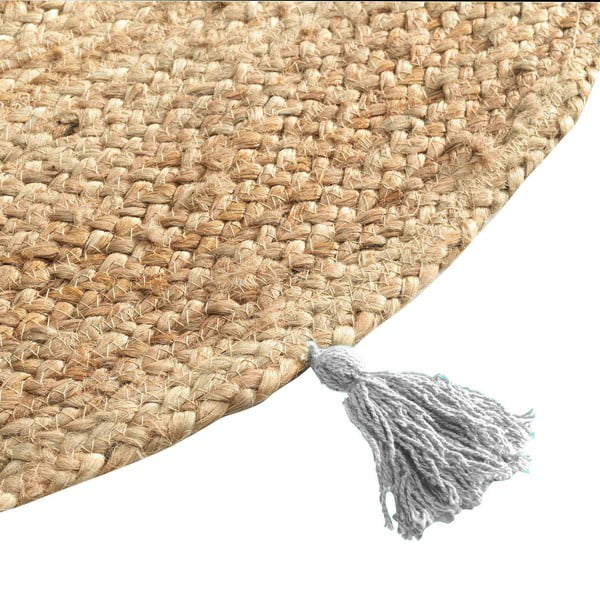 Balts/dabīga toņa apaļš paklājs ø 120 cm Shira – douceur d'intérieur-image-4