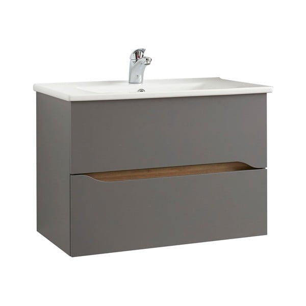 Pelēks piekaramais skapītis bez izlietnes 72x51 cm Set 357 - Pelipal-image-2