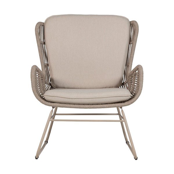 Bēšs metāla/polsterēts dārza atpūtas krēsls Grace – WOOOD-image-2