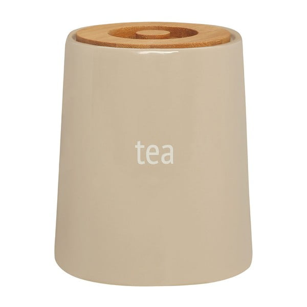 Krēmkrāsas tējas burka ar bambusa vāku Premier Housewares Fletcher, 800 ml
