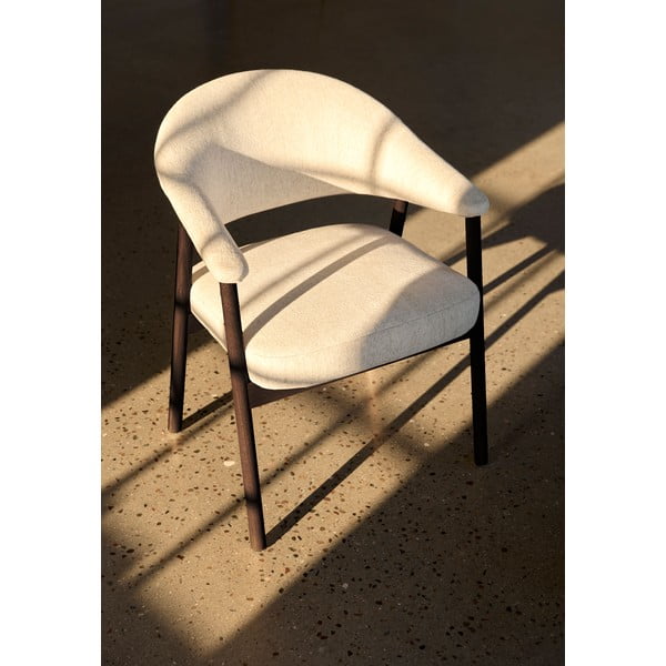 Krēmkrāsas ozola masīvkoka ēdamistabas krēsli ar roku balstiem (2 gab.) Elk – Unique Furniture-image-2