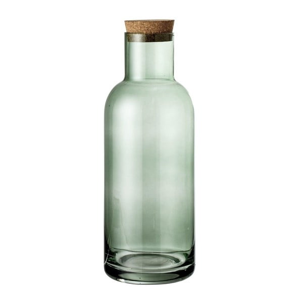 Zaļa stikla pudele ar korķa vāciņu Bloomingville