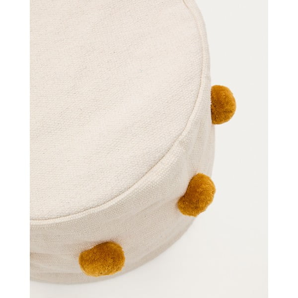 Sinepju dzeltens/bēšs pufs Manua – Kave Home-image-2