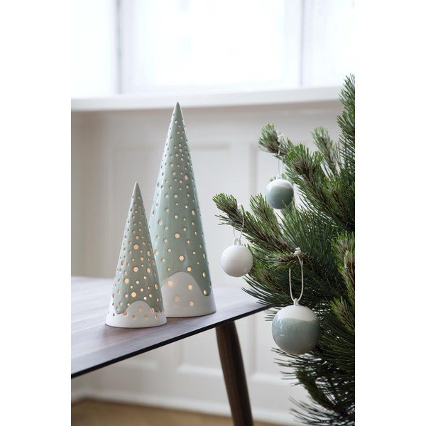 3 zaļu eglīšu rotājumu komplekts no porcelāna Kähler Design Nobili-image-2