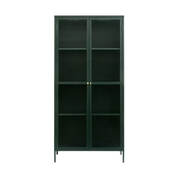 Tumši zaļa metāla vitrīna 90x190 cm Bronco – Unique Furniture