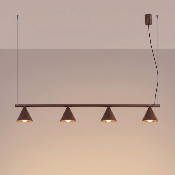 Brūna tērauda piekaramā lampa Zylo – Sollux-image-4