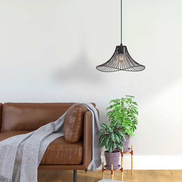 Melna piekaramā lampa ø 40 cm Wavy – Squid Lighting-image-1