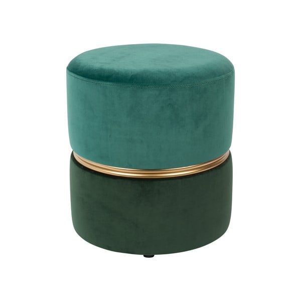 Zaļš/tirkīzzils samta pufs Bubbly – White Label