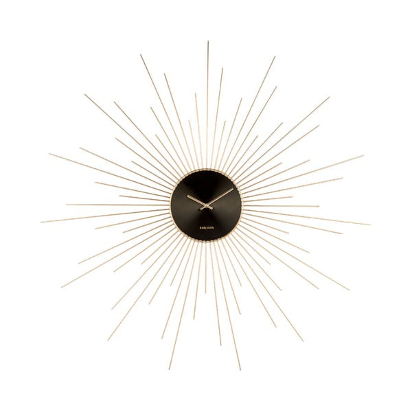 Sienas pulkstenis melnā un zelta krāsā Karlsson Peony, ø 95 cm