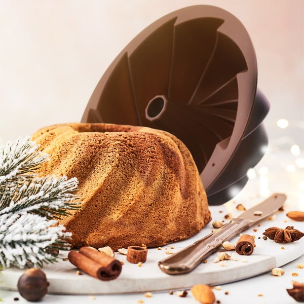 Brūna silikona cepšanas forma Orion Flower, ø 23,5 cm-image-3