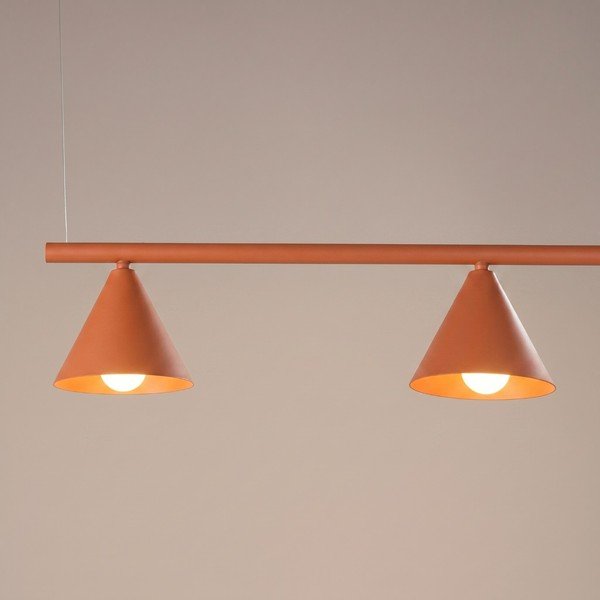 Ķieģeļu sarkana tērauda piekaramā lampa Zylo – Sollux-image-2