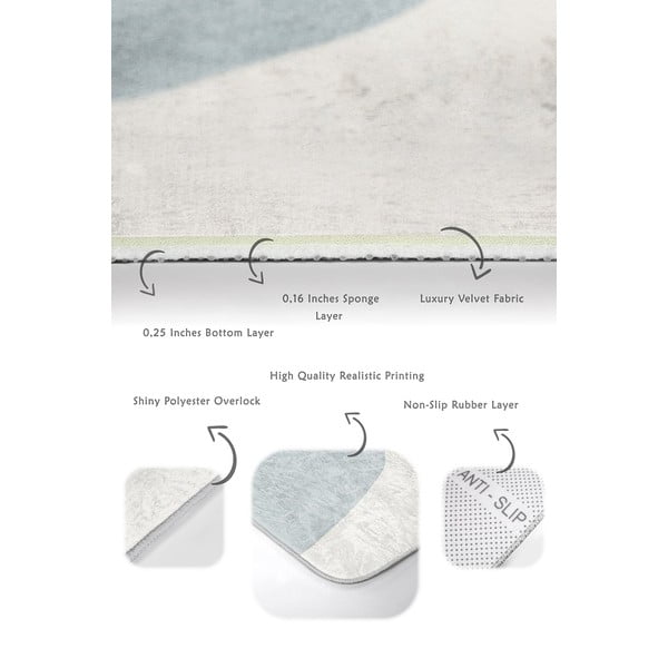 Pelēki/krēmkrāsas samta vannas istabas paklājiņi (2 gab.) 60x100 cm Abstract Shapes – Mila Home-image-3