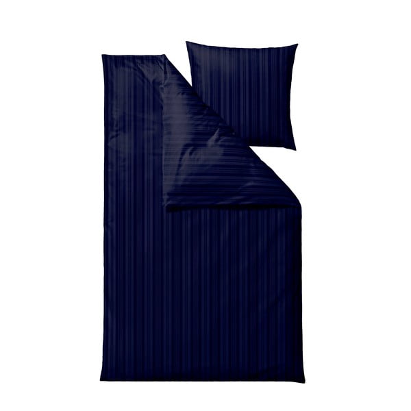 Tumši zila vienguļamā damasta gultas veļa 140x220 cm Noble – Södahl