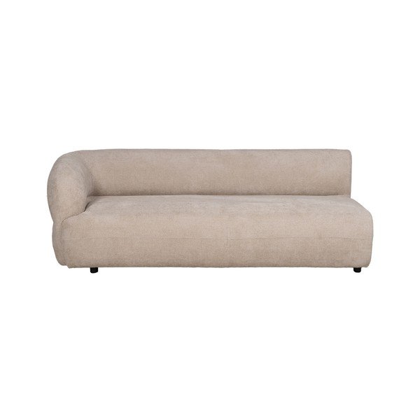 Bēšs dīvāns no šenila auduma ar kreiso stūri 199 cm Minimal – Ixia