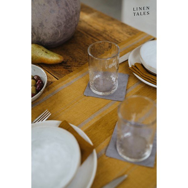 Lina galdauts 140x140 cm Amber Bronze Stripes – Linen Tales-image-1