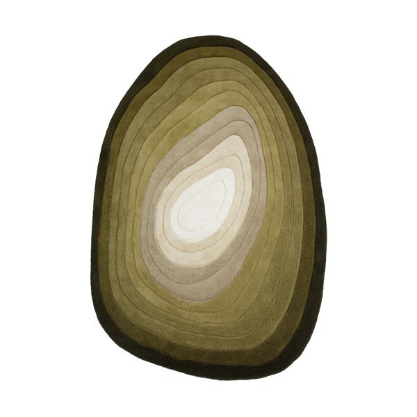 Zaļš ar rokām darināts vilnas paklājs 200x290 cm Puddle Ombre  – Flair Rugs