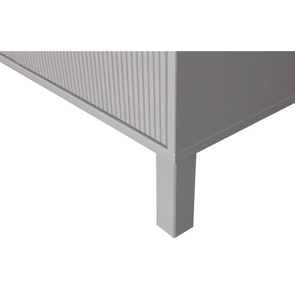 Gaiši pelēka priedes masīvkoka zema kumode 94x91 cm Madu – WOOOD-image-4