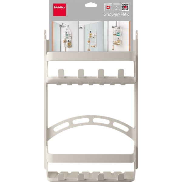 Pelēks plastmasas piekarināms vannas istabas plaukts – Metaltex-image-3