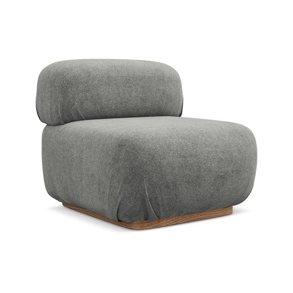 Pelēka modulārā dīvāna daļa no buklē auduma Ailani – Makamii-image-2