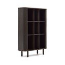 Tumši brūns skapītis ar oškoka imitāciju ar bīdāmām durvīm 110x160x40 cm Mailen – Kave Home