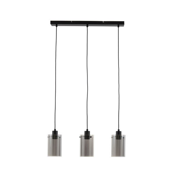 Melna griestu lampa ar stikla abažūru 65x12 cm Vancouver – Light & Living-image-3