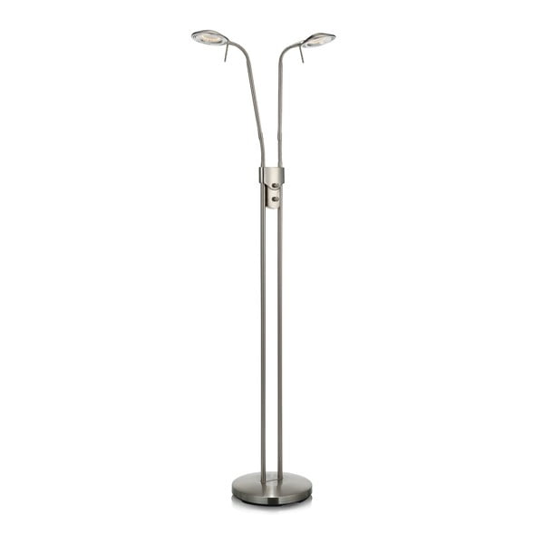 Sudraba krāsas LED stāvlampa ar metāla abažūru (augstums 135 cm) Hudson – Markslöjd